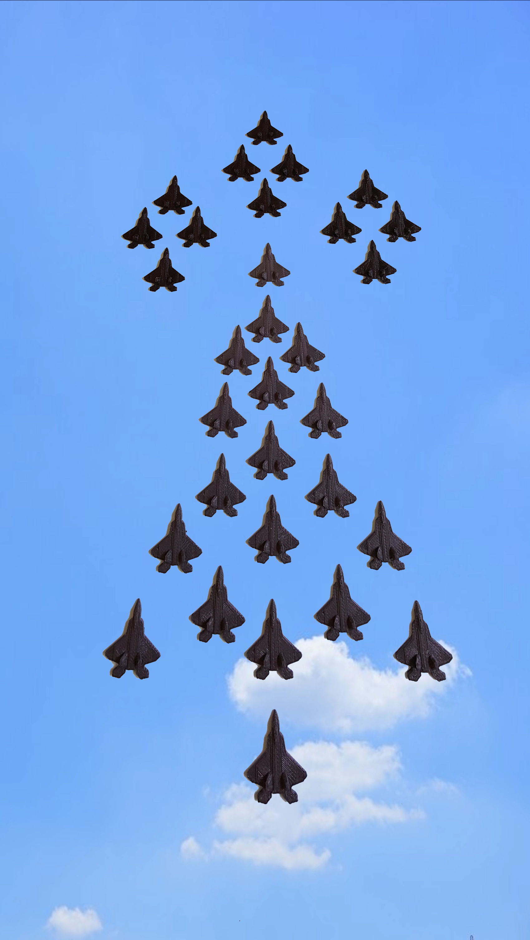 Formation en "hermine" de F22 dans le ciel breton !