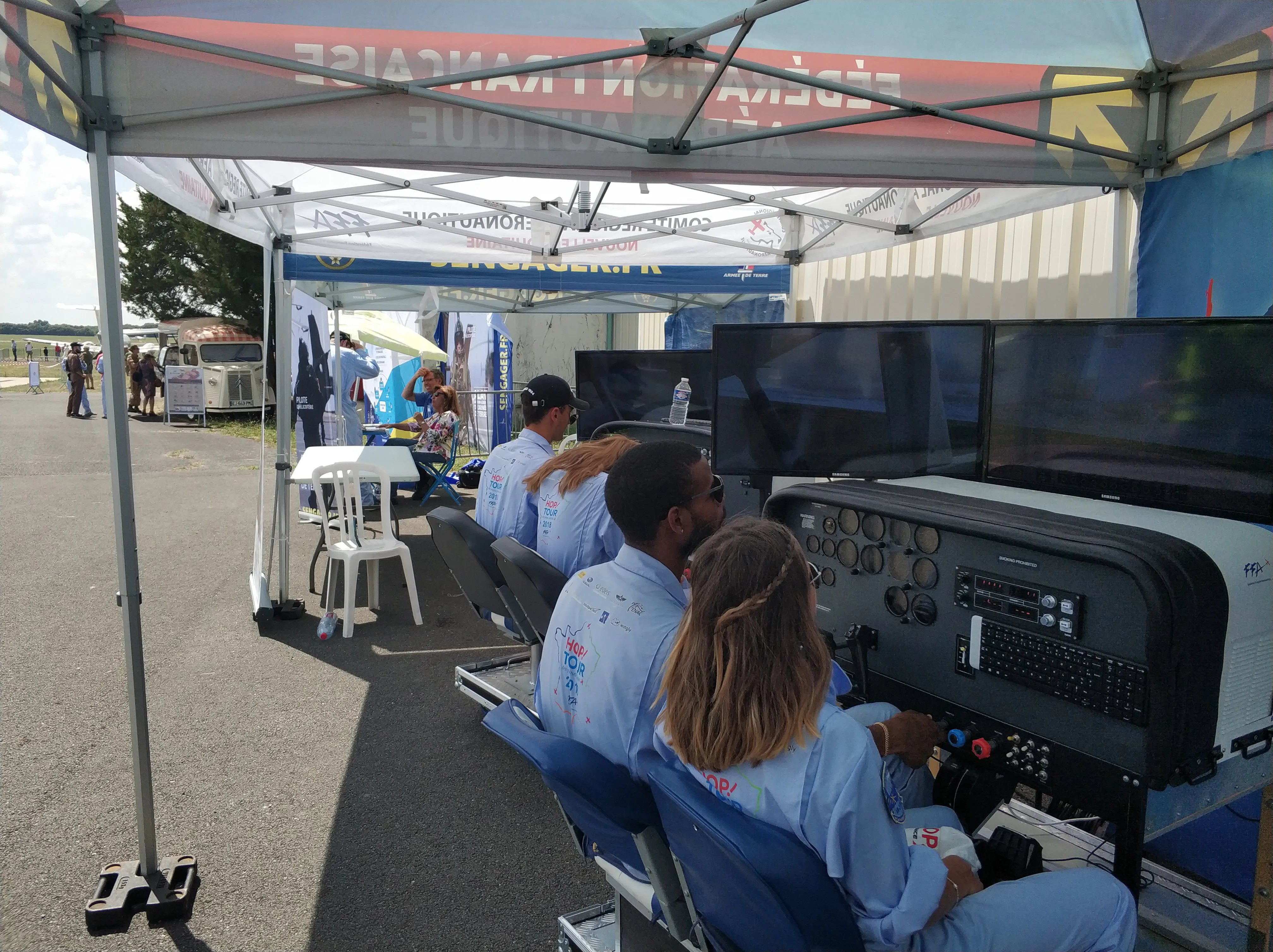 Simulators being checked during lunch break