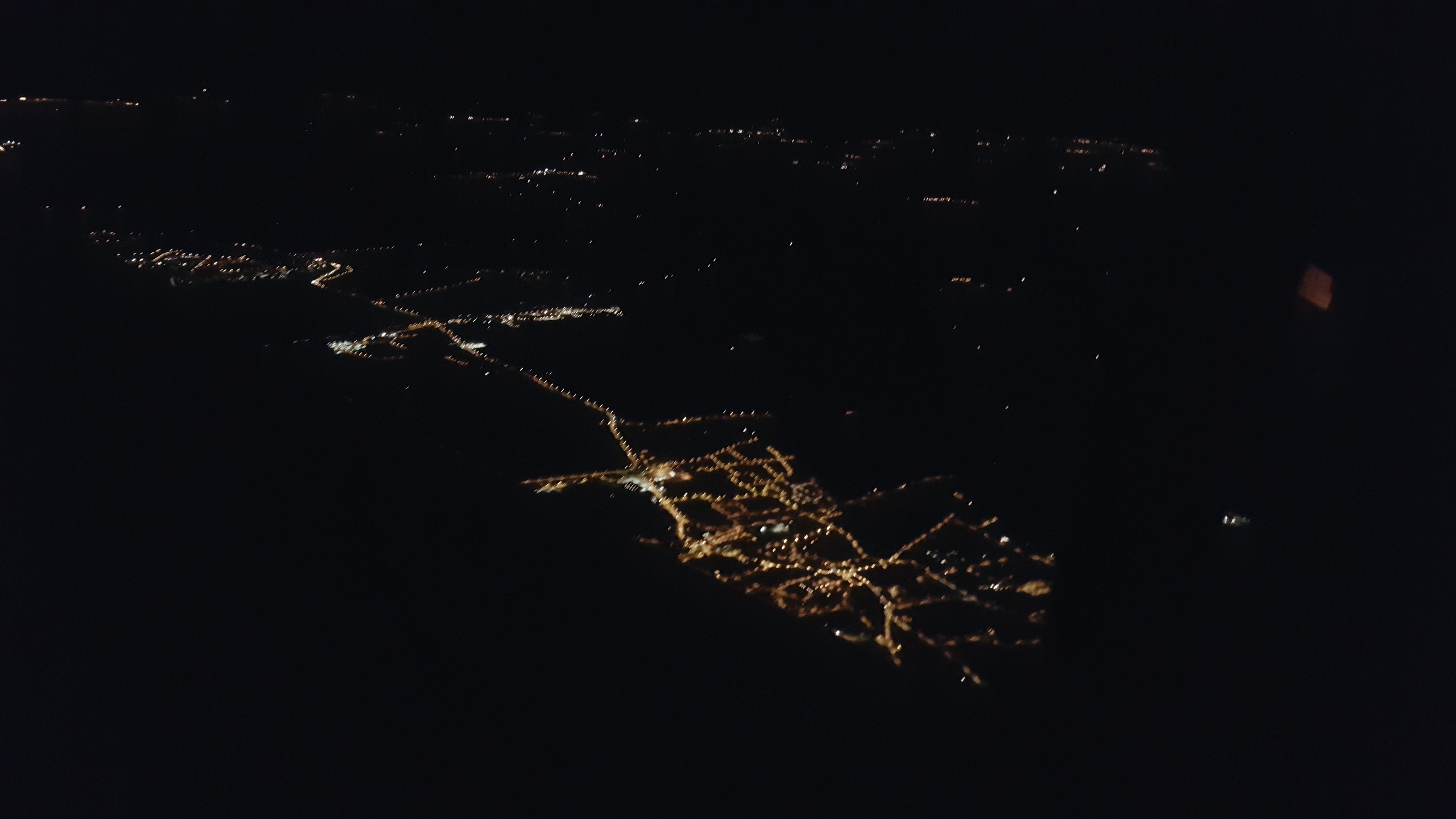 The city of Guer, on the way back City of Guer at night